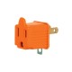 Adaptador 3 a 2, naranja, a granel, VOLTECK