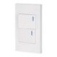 Placa armada 2 interruptores, 1.5 módulos, Española, blanco – VOLTECK