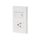 Placa armada 1 interruptor, 1 contacto, 1mod, Española, blanco – VOLTECK