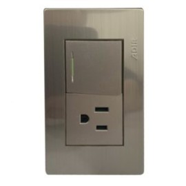 Placa de 1 Apagador Sencillo y 1 Contacto ADIR