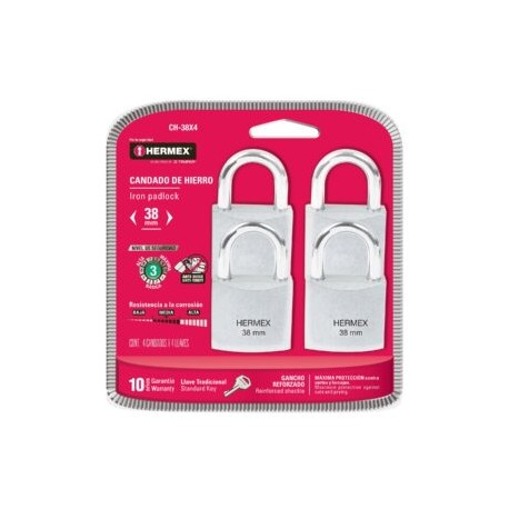Candado Acero 38mm CH-38X4 HERMEX