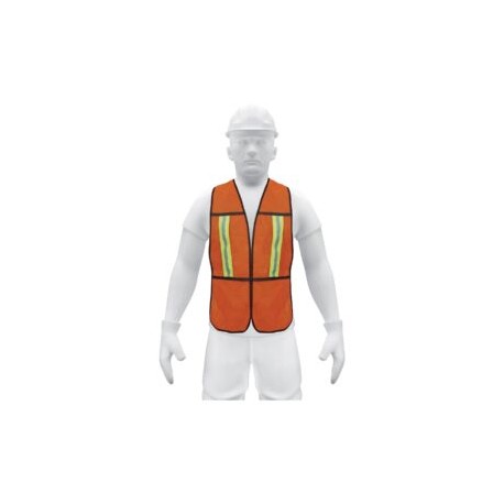 Chaleco de seguridad con cintas reflejantes, naranja, Pretul
