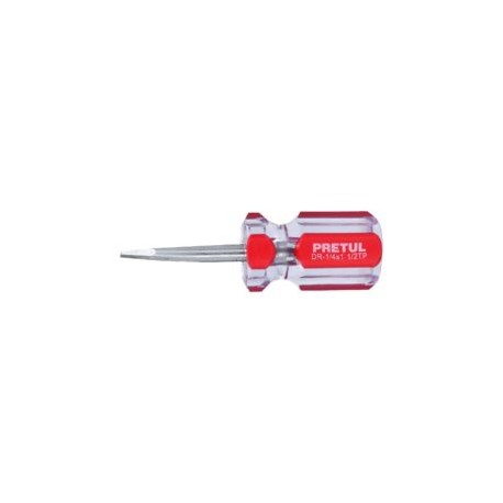 Desarmador plano de 1/4×1-1/2″ con mango de PVC PRETUL