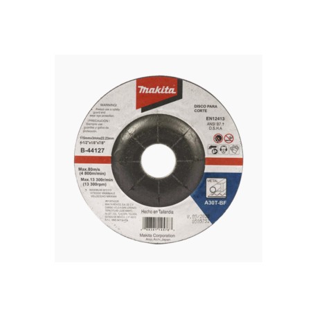 Disco De Corte Para Metal 4 1/2, 1/8 MAKITA