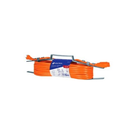 Extensión eléctrica uso rudo, 15 m, calibre 16, Volteck