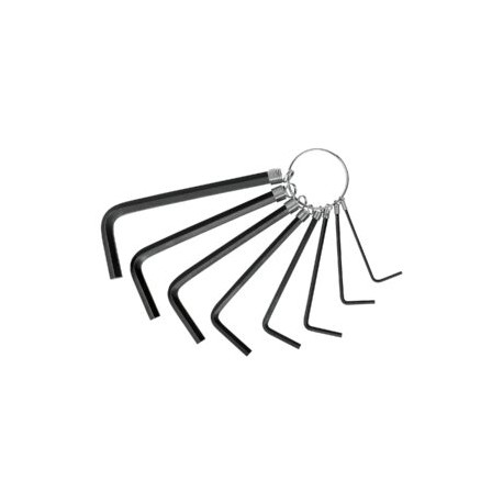 Juego de 8 llaves Allen tipo llavero, standard, Pretul
