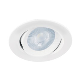 Luminario empotrable redondo de LED, dirigible 5 W, blanco – VOLTECK