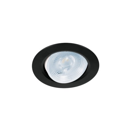 Luminario empotrable redondo de LED, dirigible 5 W, negro – VOLTECK