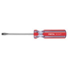 Desarmador plano, 1/4 x 4″, mango PVC, Pretul