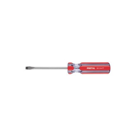 Desarmador plano, 1/4 x 4″, mango PVC, Pretul