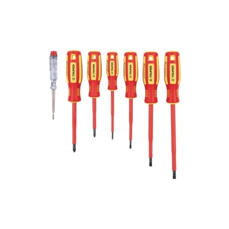 Juego de 6 Desarmadores Dieléctricos y 1 Probador DTJ-7D TRUPER