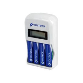 Cargador de pilas, AA, AAA, incluye 4 pilas AA – VOLTECK