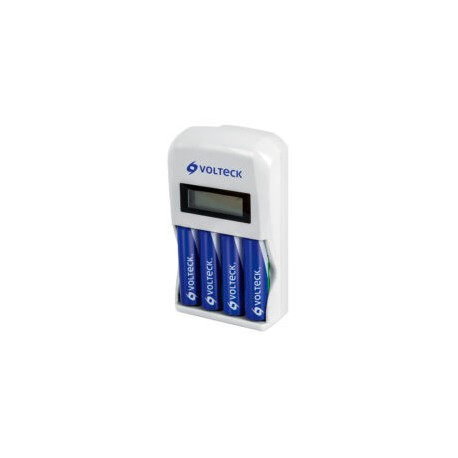 Cargador de pilas, AA, AAA, incluye 4 pilas AA – VOLTECK