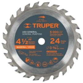 Disco de Sierra para Madera 4-1/2″ de 24 dientes y centro 3/8″ ST-424 TRUPER