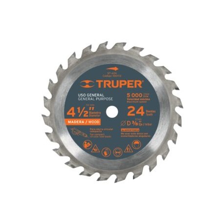 Disco de Sierra para Madera 4-1/2″ de 24 dientes y centro 3/8″ ST-424 TRUPER