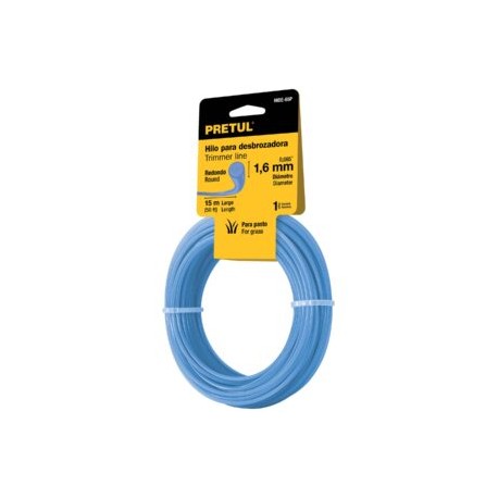 Hilo redondo para desbrozadora, 15 m, 1.6 mm, Pretul